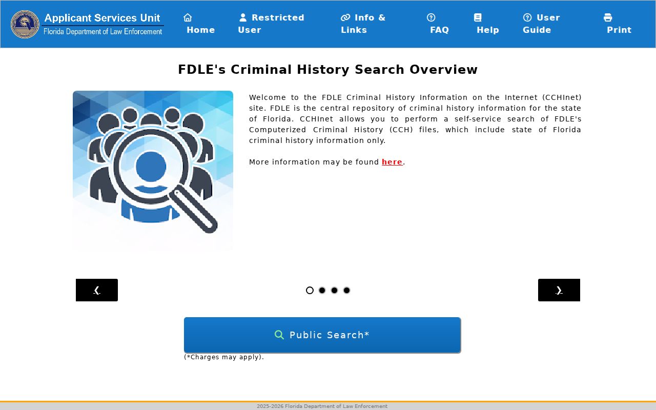 Gilchrist County criminal history FDLE CCHInet search